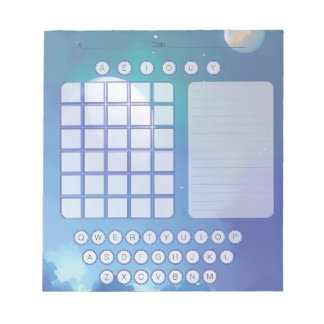 Wordle Scratch Pad Notepad - Leerzeichen blau Notizblock