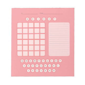 Wordle Scratch Pad Notepad - Rosa Notizblock