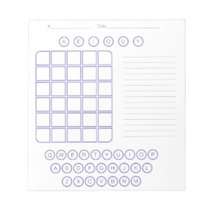 Wordle Scratch Pad Notepad - Weiß Notizblock