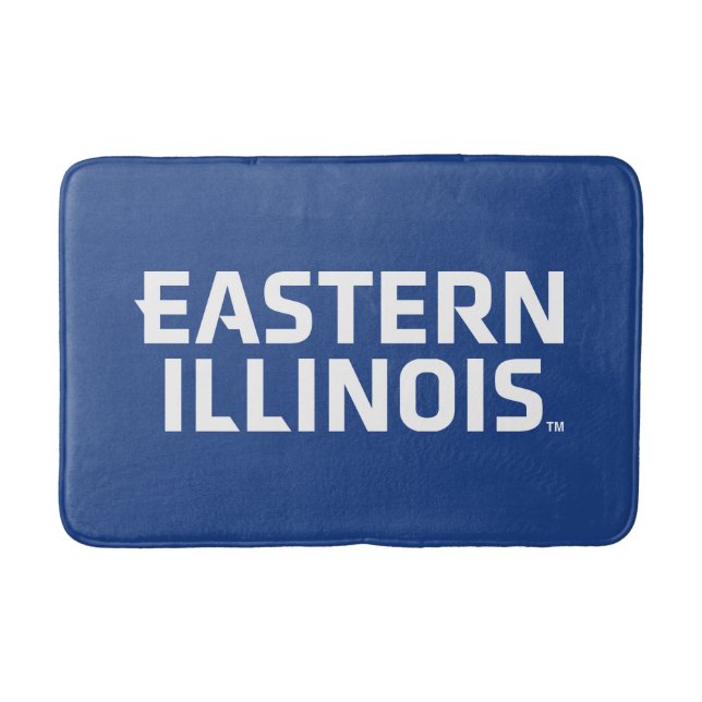 Wordmark-Logo der Universität Ost-Illinois Badematte (Vorderseite)