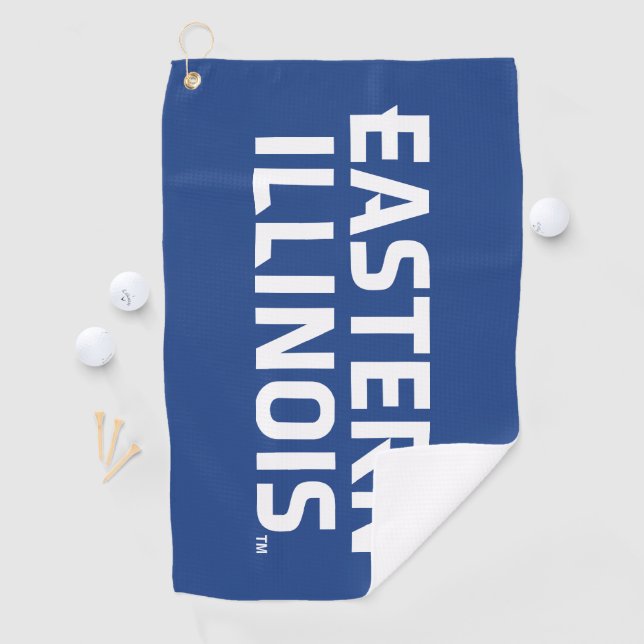Wordmark-Logo der Universität Ost-Illinois Golfhandtuch (Insitu)