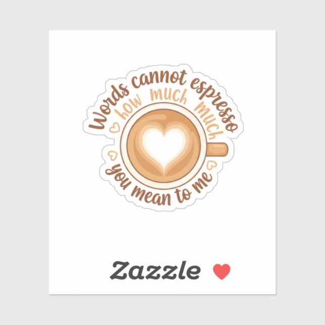 Words Cannot Espresso Love Valentine Funny Coffee  Aufkleber (Blatt)