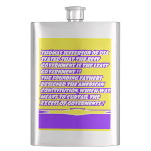 Words-Grafik über AMERICA Flachmann