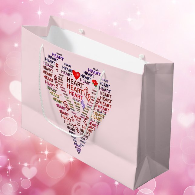 Words of Heart Large Cadeau Sac (Words of Heart Large Gift Bag)