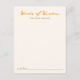 Words of Wisdom Baby Shower Advice Game Card Mitteilungskarte