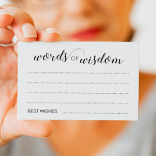 Words of Wisdom Elegant Wedding Conseil Cartes