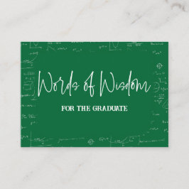Words of Wisdom Green Math Graduation Advice Begleitkarte