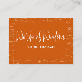 Words of Wisdom Orange Math Graduation Advice Begleitkarte