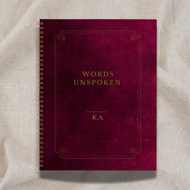 Words Unspoken Notebook – Maroon Gold Leather Look Notizbuch (Von Creator hochgeladen)