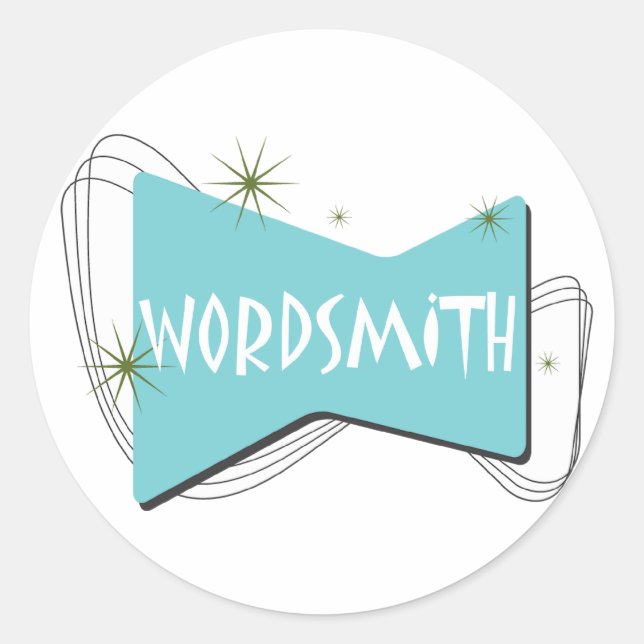 Wordsmith Runder Aufkleber (Vorderseite)