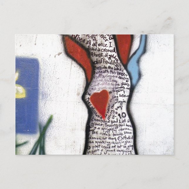 Wordsworth Gedicht Tree Graffiti Postkarte (Vorderseite)