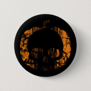 Worin Pumpkin Skull Button