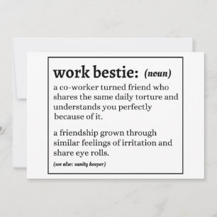 Work Bestie Definition Einladung