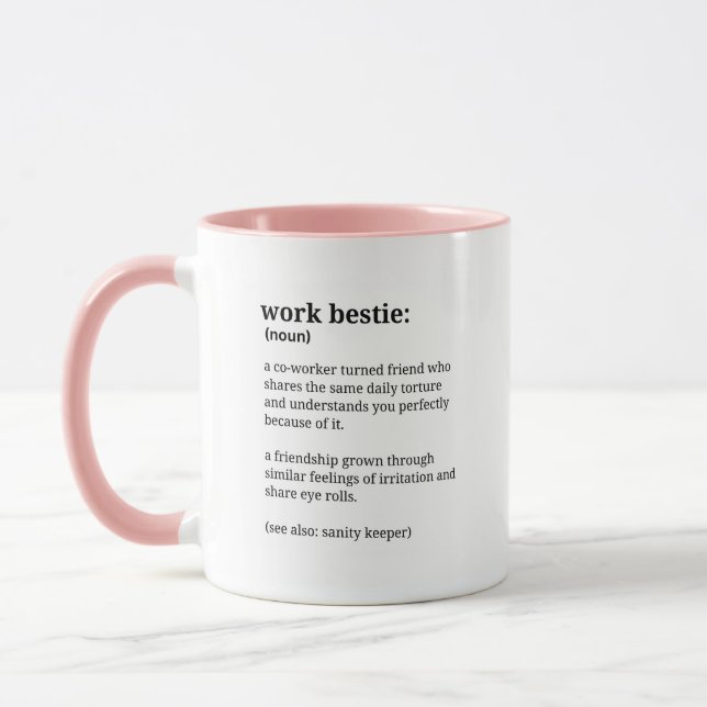 Work Bestie Funny Coworker Coffee Tasse (Links)