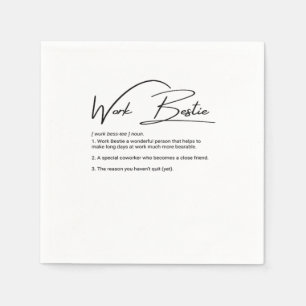 Work Bestie Funny Coworker & Colleague Classic Serviette