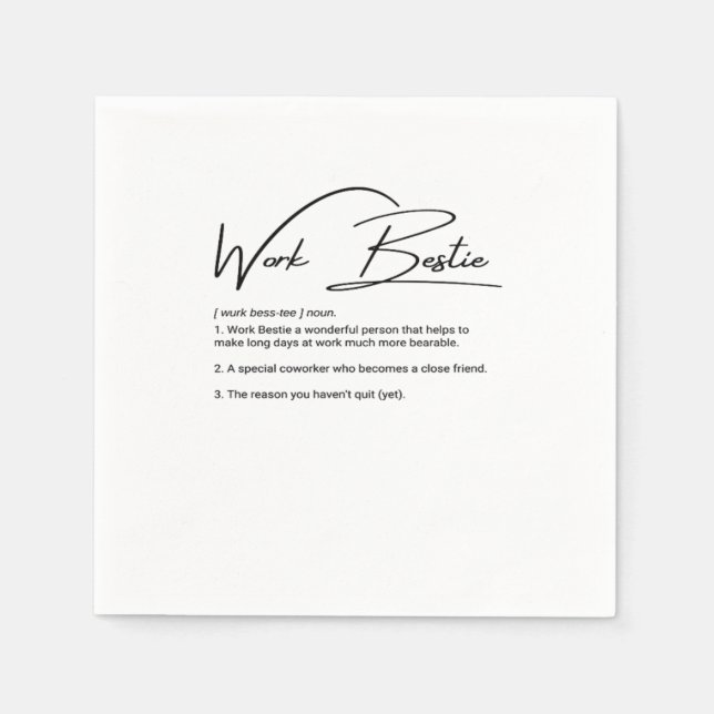 Work Bestie Funny Coworker & Colleague Classic Serviette (Vorderseite)