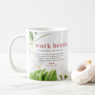 Work Bestie Monogramm-Kollegen-Kaffeetasse Kaffeetasse