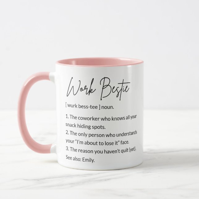 Work Bestie Niedlich Love Coworker Definition Tasse (Links)