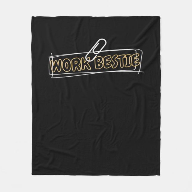 Work Bestie World's Best Work Bestie Funny Workpla Fleecedecke (Vorderseite)