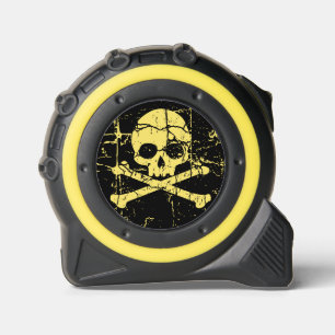 Work Cracked Skull and Crossbones Maßband