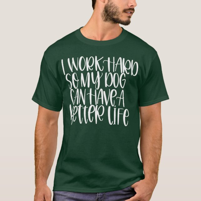 Work Hard Dog Retro Girl T-Shirt (Vorderseite)