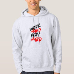 Work Hard Play Hard Kapuzenpullover   Motivational Hoodie
