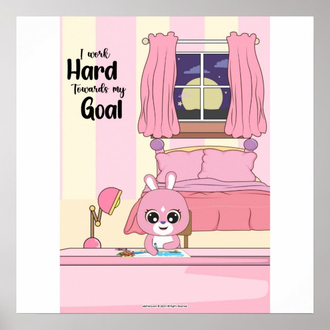 work hard towards goals Wall art Poster (Vorne)