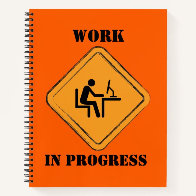 Work In Progress-komisches Journal-Notebook Notizbuch (Vorderseite)