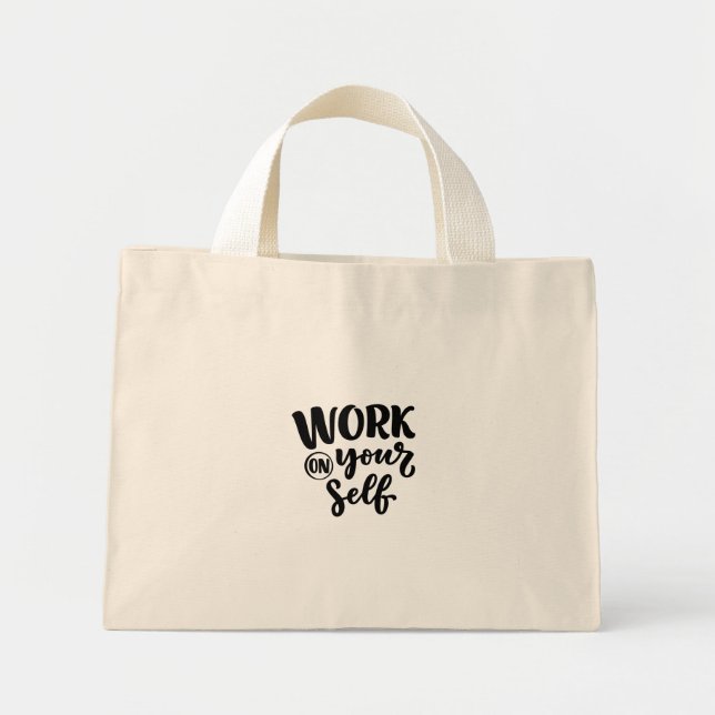 work on yourself  mini stoffbeutel (Vorne)