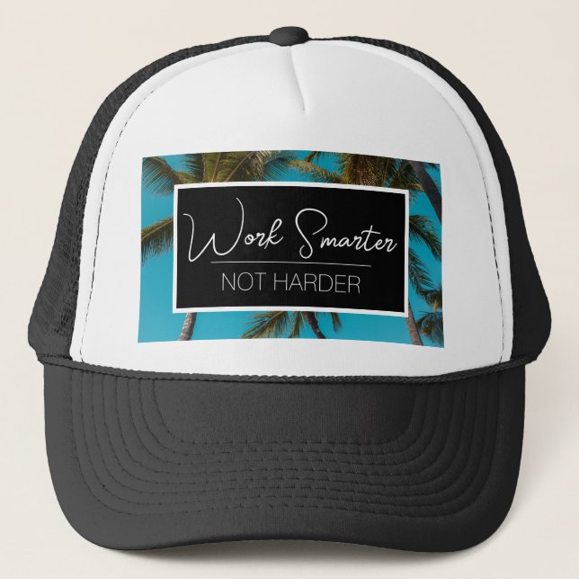 "Work Smarter" LKW-Hut (schwarz) Truckerkappe (Vorderseite)
