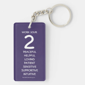 "Work your 2" Numerology Key Chain for Number 2 Schlüsselanhänger