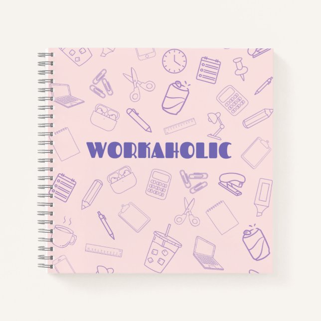 Workaholisch Notizbuch (Vorderseite)