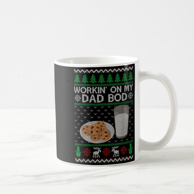 Workin' On My Dad Bod Ugly Christmas Sweater New M Kaffeetasse (Rechts)