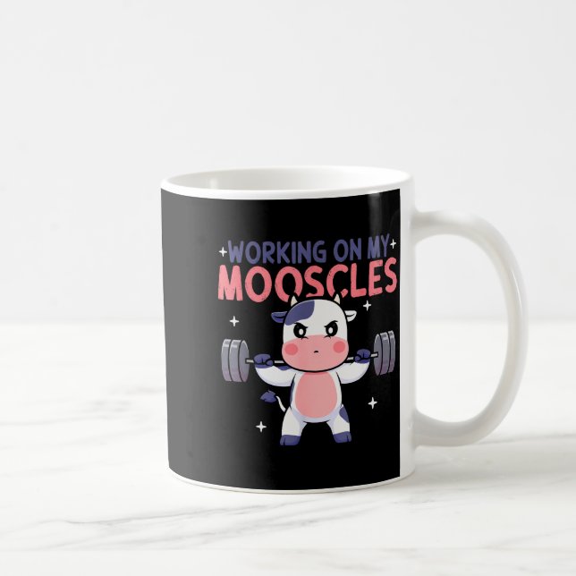 Working On My Mooscles Moo Muscles Workout Design  Kaffeetasse (Rechts)