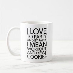 Workout and Eat Cookies - Funny Novelty Gym Kaffeetasse
