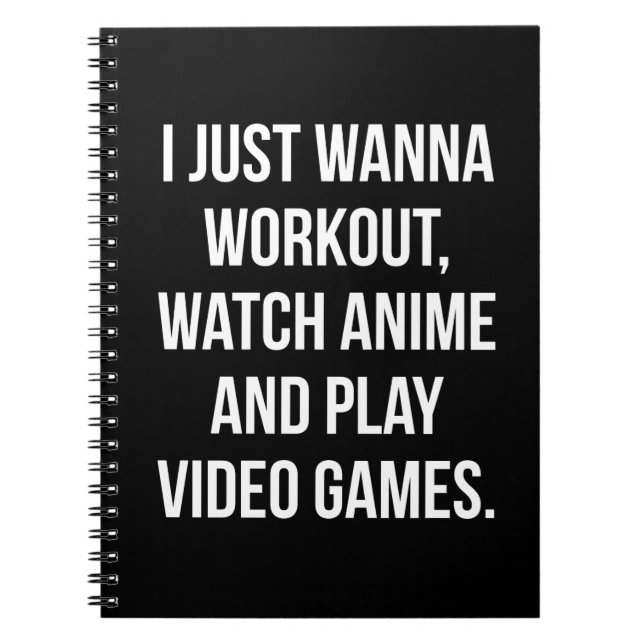 Workout, Anime beobachten, Videospiele spielen - F Notizblock (Vorderseite)