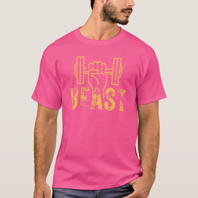 Workout Beast Yellow T-Shirt (Vorderseite)