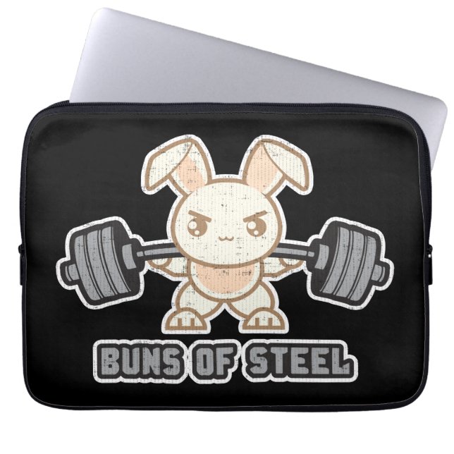 Workout Bunny Cartoon - Stahlgebläse, Funny Anime Laptopschutzhülle (Vorderseite)