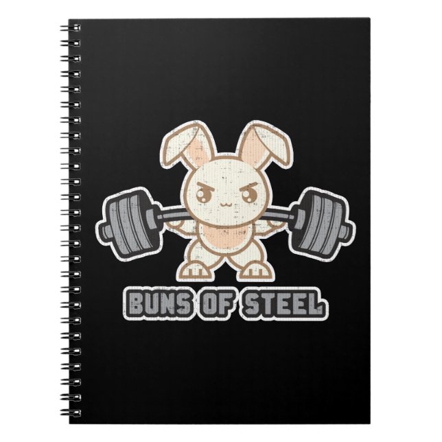 Workout Bunny Cartoon - Stahlgebläse, Funny Anime Notizblock (Vorderseite)