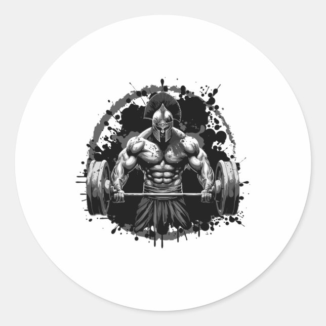 Workout Dream Style Inc Spartan Bodybuilding Gladi Runder Aufkleber (Vorderseite)