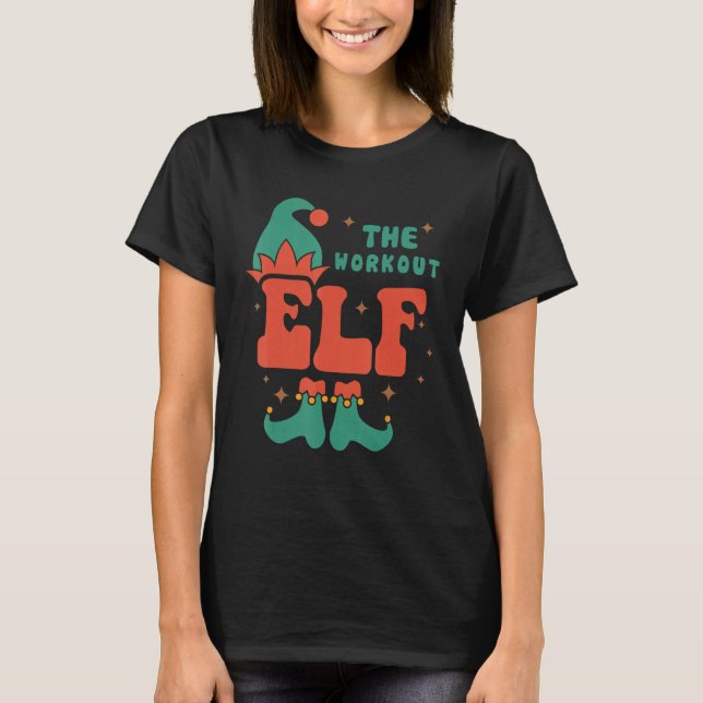 Workout Elf Familie Matching Weihnachten Pjs Funny T-Shirt (Vorderseite)