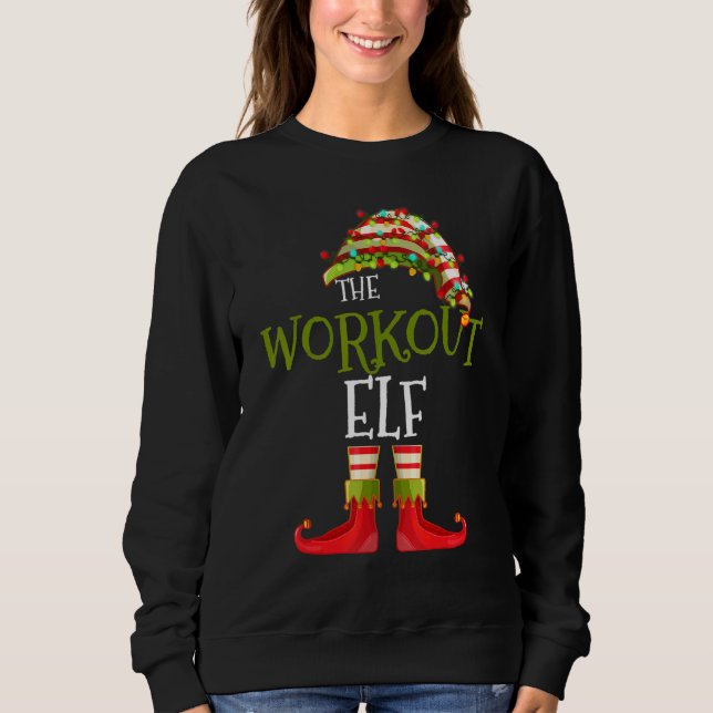 workout Elf Group Matching Family Christmas Sweatshirt (Vorderseite)
