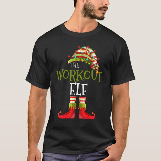 workout Elf Group Matching Family Christmas T-Shirt (Vorderseite)