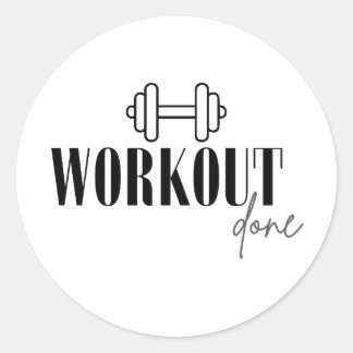 Workout erledigt runder aufkleber