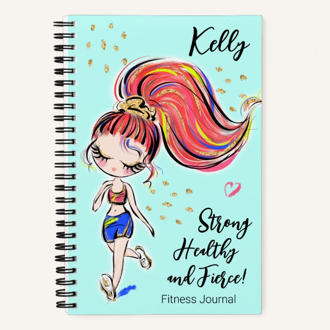 Workout Fitness Journal, Strong Healthy & Fierce Notizbuch (Vorderseite)