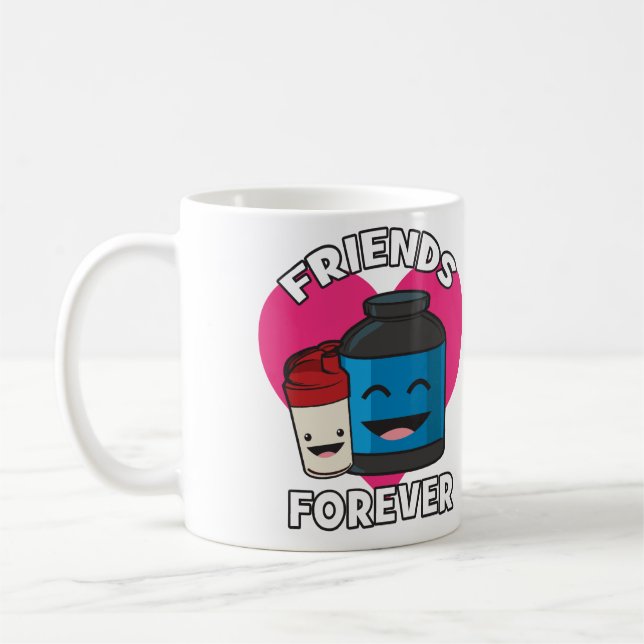 Workout Friends Forever - Niedlicher Kawaii Funny  Kaffeetasse (Links)