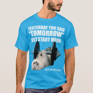 Workout Funny Motivation - Katze - Meetings starte T-Shirt