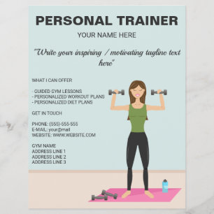 Workout Girl Fitness Girl Custom Personal Trainer Flyer
