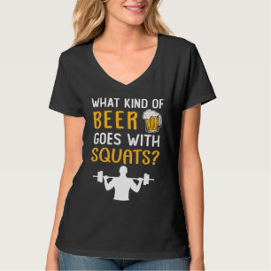 Workout Gym Meme for beer Squats Joke 2 T-Shirt