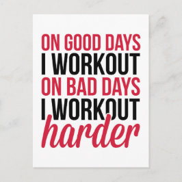Workout Harter Gym Zitat Postkarte